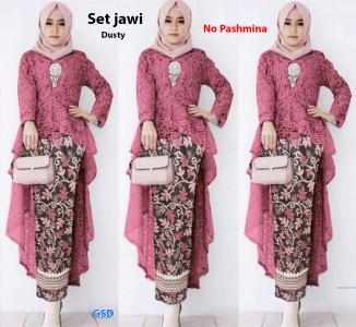 Set jawi brukat maroon