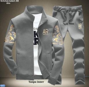 Setelan Jaket Ar abu