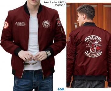 Jaket Bomber Riders Maroon