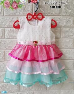 Dress kids olive soft pink