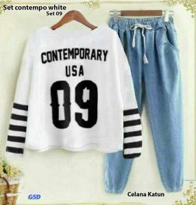 Setelan contempo white-set 09