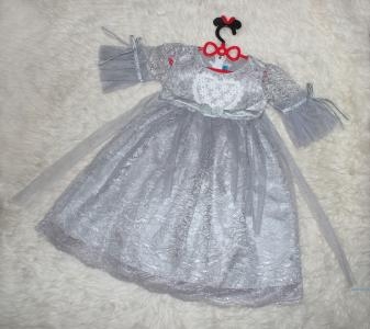 Dress Anak Love Brukat Abu