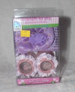 Set bayi bandana pita 2in1 ungu