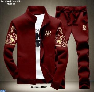 Setelan Jaket Ar Maroon