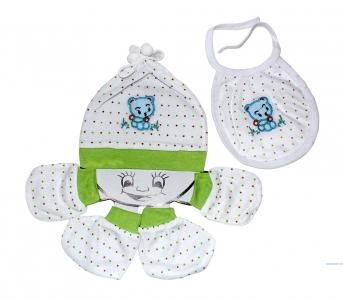 Set Bayi Dot Bear 4in1 02  Hijau