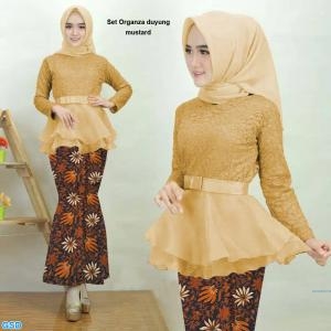 Set organza duyung mustard