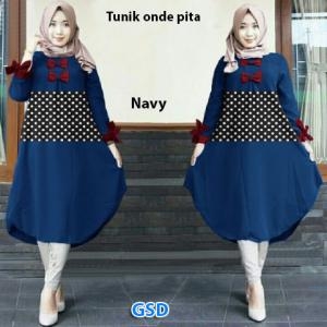 Tunik onde pita navy