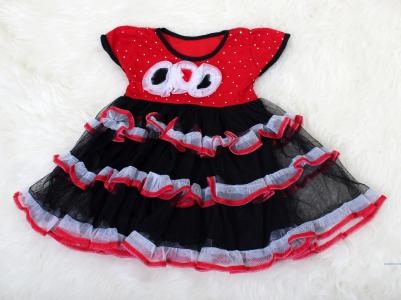 Dress kids peony merah