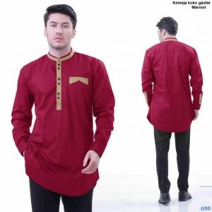 Kemeja Koko Gaufar maroon