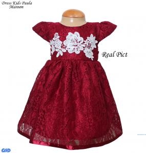 Dress Kids Paula Maroon