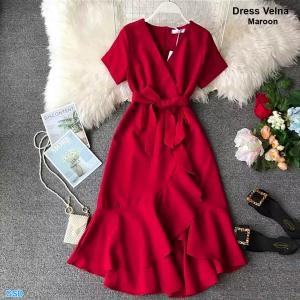 Dress velna maroon