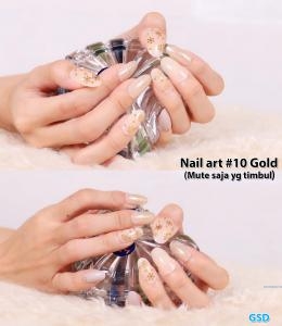 Nail Art #10 gold soft pink