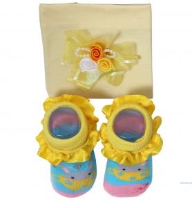 St bayi Turban Bunga 2in1 Kuning