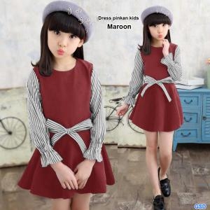 Dresss pinkan kids maroon