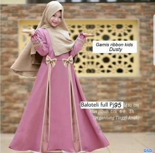 Gamis ribbon kids dusty