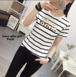 Kaos salur girl hitam