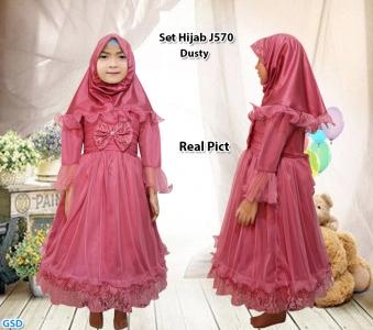 Set Hijab Kids J570 Dusty