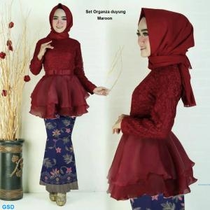 Set organza duyung maroon