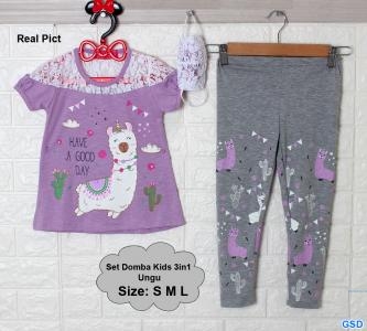 Set Domba kids  3in1ungu