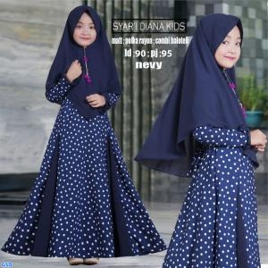 Syari Diana Polkadot navy