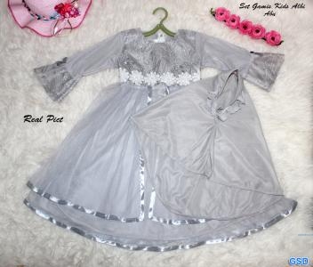 Set Gamis Anak Albi Abu