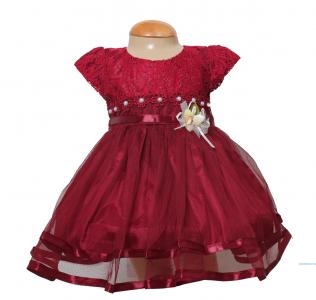 Dress kids chinta maroon