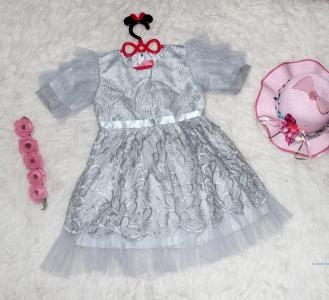 Dress Anak Yeni abu muda