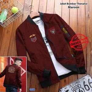 Jaket Bomber Thenator maroon