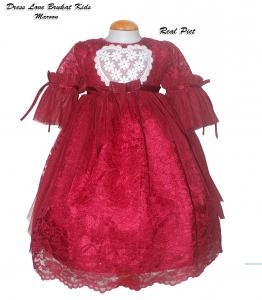 Dress Anak Love Brukat Maroon