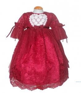 Dress Anak Love Brukat Maroon