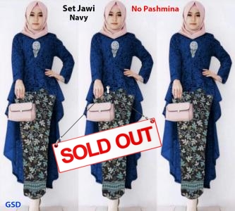 Set jawi brukat navy