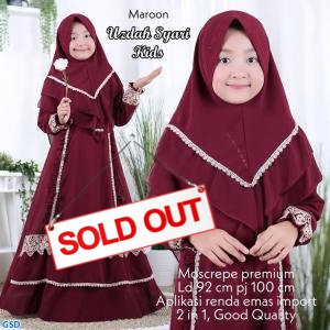 Uzdah syari kids maroon