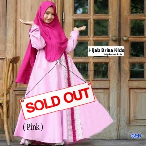 Hijab brina kids pink dusty hijab rina kids