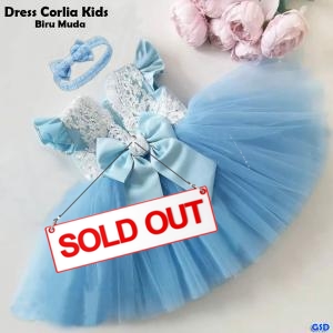 Dress Kids Corlia biru muda