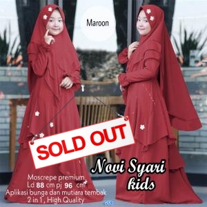 Novi syari kids maroon