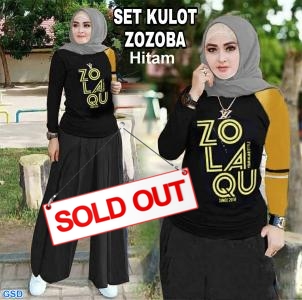 Set Kulot Zozoba hitam