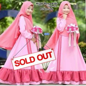 Hijab Rona kids pink muda-hijab raina