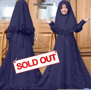 Gamis Dhea brukat navy