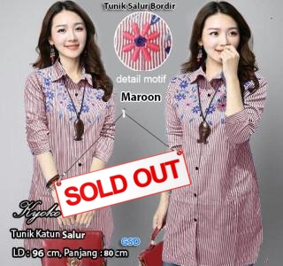 Tunik Salur Bordir maroon