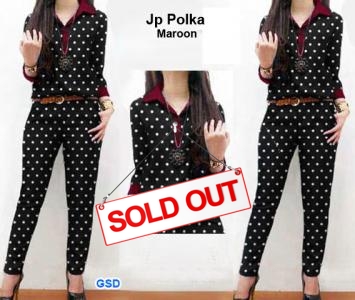 Jp polka maroon