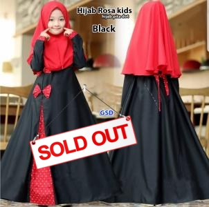 Hijab rossa kids Black-hijab pita dot