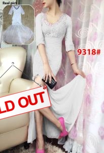 Dress import 9318 putih