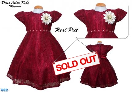 Dress Celsa kids maroon