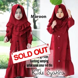 Syari syahira kids maroon