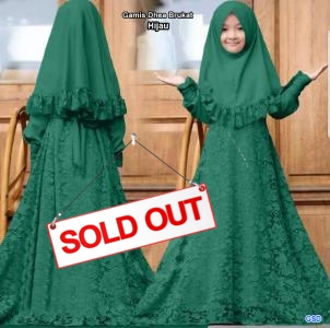 Gamis Dhea brukat hijau