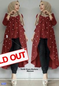 Tunik Viane mutiara maroon