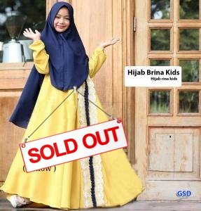 Hijab brina kids kuning-hijab rina kids