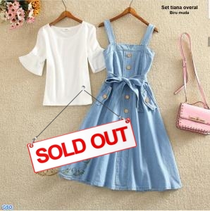 Set tiana overall biru muda