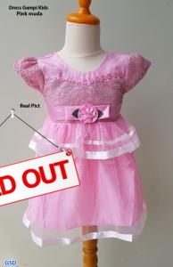 Dress Gempi kids pink muda