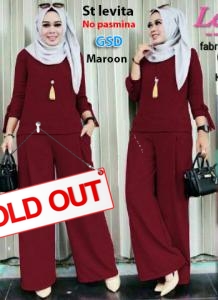 setelan levita maroon